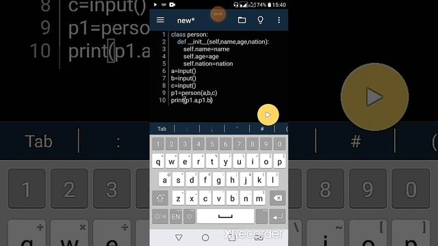Create Class with input values in Python 3 on android смотреть онлайн