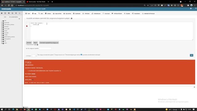 Temel Mysql Eğitim - 19 (CREATE & DROP TABLE) смотреть онлайн