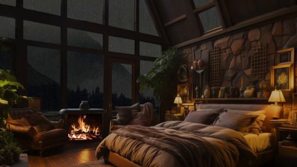 Rain Sounds for Sleeping | Cozy Fireplace -  Relaxing Rain Sounds for Instant Deep Relaxation Sleep