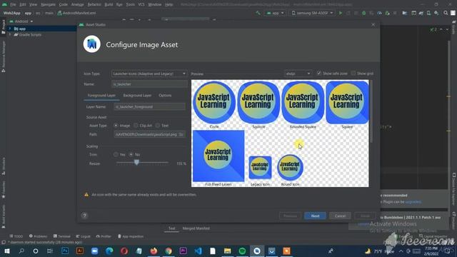 how to add app icon and change app name in android studio смотреть онлайн