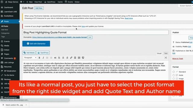 WordPress Quote Post Format Support Reign BuddyPress Theme смотреть онлайн