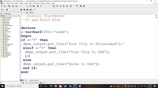 IF ELSIF in PL/SQL Urdu/ Hindi смотреть онлайн