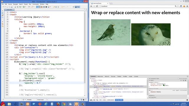 Beginner jQuery Tutorial 16 - Wrapping and replacing elements with new ones смотреть онлайн