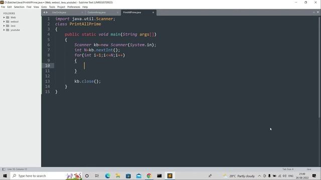 Print all Prime Numbers till N in java in hindi смотреть онлайн