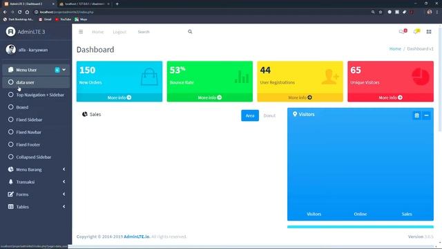 Management & modified template Adminlte 3 - Tutorial PHP MYSQL #htmltutorial #php #css смотреть онлайн