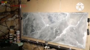 Как создать рисунок мрамора с помощью обычной краски для стен!