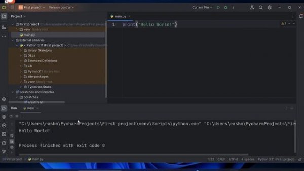 How to print “Hello world” in Python/Pycharm Customization tips - Episode 2 (Python tutorial)