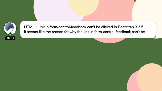 HTML : Link in form-control-feedback can't be clicked in Bootstrap 3.3.5 смотреть онлайн