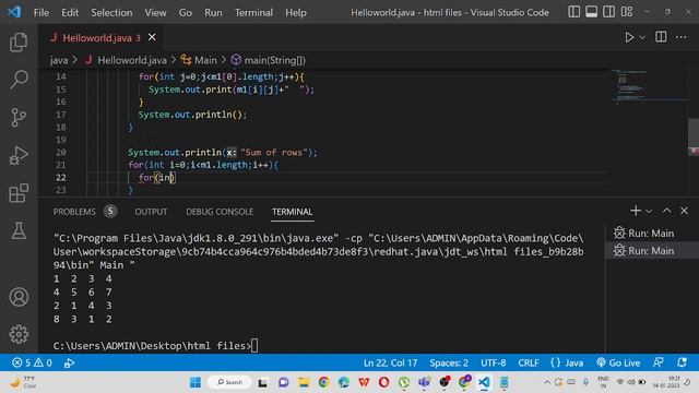 Matrix Row Sum or Column Sum | Java Program | Array смотреть онлайн