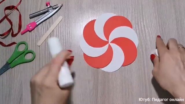Новогодний леденец. Поделки для детей. Аппликация из бумаги. How to make. Lollipop. Paper craft. DI смотреть онлайн
