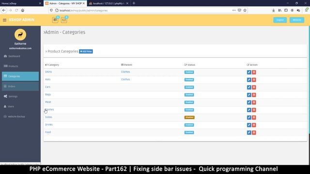 #162 PHP Ecommerce website development | Fixing side bar issues | MVC OOP - Quick programming смотреть онлайн
