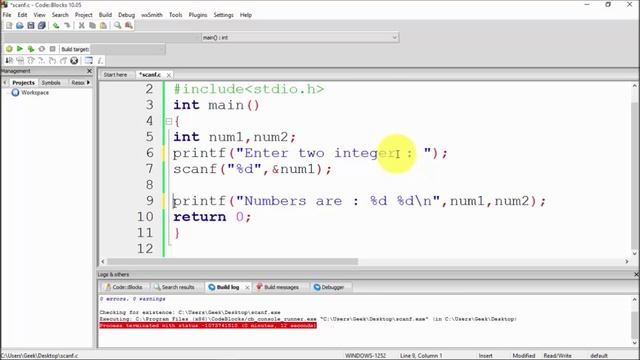 C programming Bangla Tutorial 5.18 : how to get user input using scanf смотреть онлайн