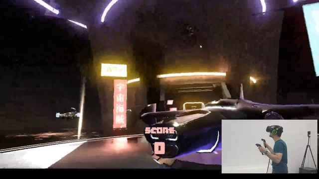 Семен играет в Space Pirate Trainer на HTC VIVE / Портал 3D-VR, все о виртуальной реальности смотреть онлайн