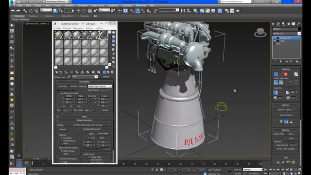 Маппинг 3d модели ЖРД 5.92