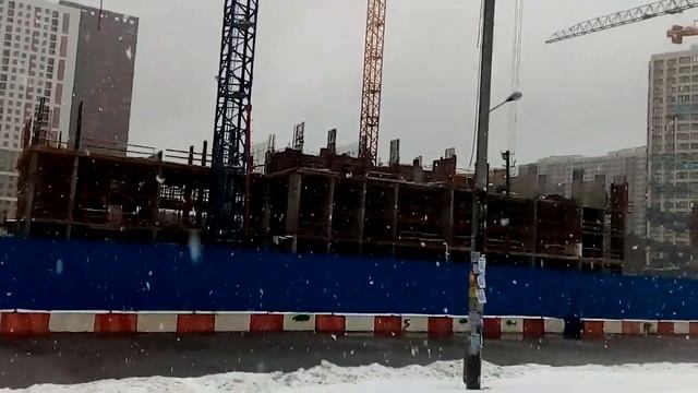 Котельники 1879 Новорязанское шоссе, ЖК Оранж Парк зима день смотреть онлайн