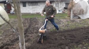 самодельная мототяпка из насадки для бензокосы - первое испытание