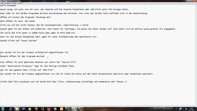 MKV Dateien kürzen und ins richtige Format für die PS3 umwandeln смотреть онлайн