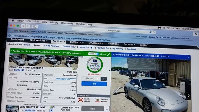 Copart 2010 Porsche 911 997.2 Carrera S buy смотреть онлайн