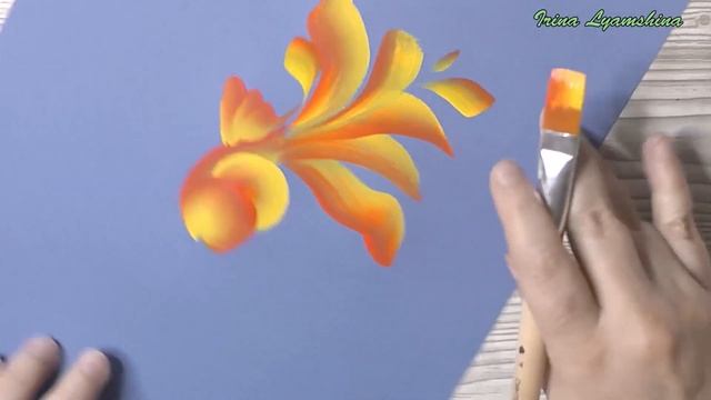 One Stroke, How to paint a goldfish смотреть онлайн