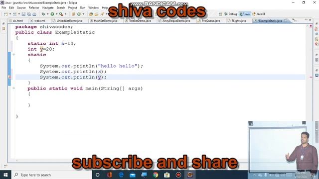 Java Static block ,static variables and method and its access used in gate set and net other смотреть онлайн