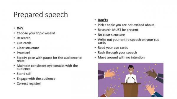 Gr 8 English - Creative Writing - Oral: Prepared Speech