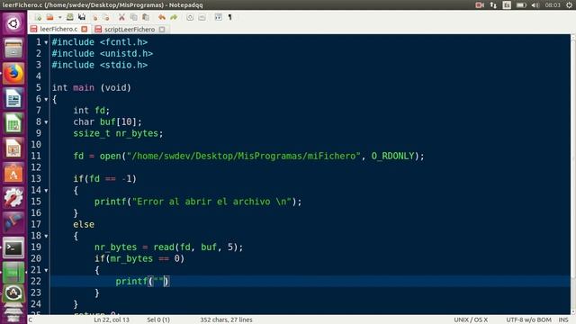 Leer fichero C, linux: open, read , close смотреть онлайн