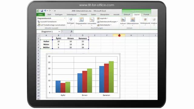 Excel 2010 Diagramme: Gitternetzlinien anpassen смотреть онлайн
