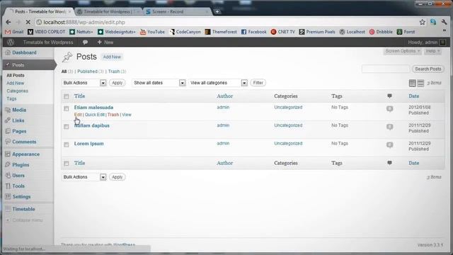 Timetable for events Wordpress version смотреть онлайн