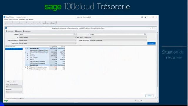 Sage 100cloud Trésorerie смотреть онлайн