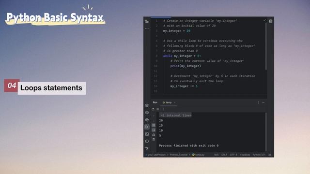 Python Tutorial | Syntax Examples: Comments,Variables,Conditionals,Loops, Functions,Modules,Classe смотреть онлайн