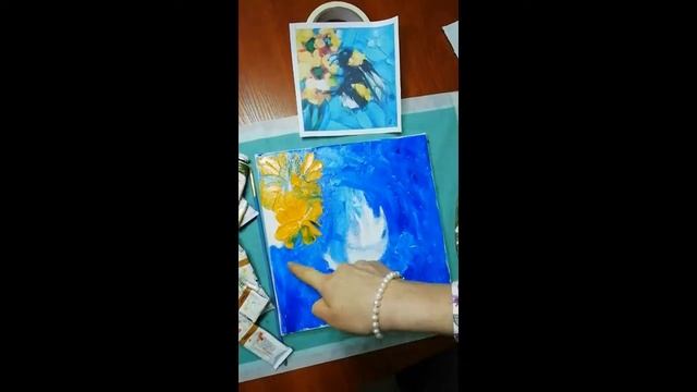 Как нарисовать шмеля? Пальчиковая живопись масляной краской. смотреть онлайн