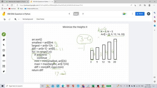 Minimize the maximum difference between heights in Python | 450 Question | Love Babbar Sheet смотреть онлайн