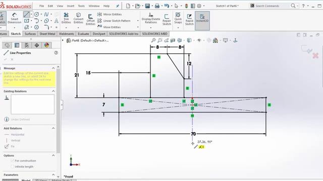 SOLIDWORKS-Concluding a 3D model from a 2D sketch. смотреть онлайн