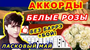 БЕЛЫЕ РОЗЫ Аккорды ? ШАТУНОВ ЛАСКОВЫЙ МАЙ ♪ Разбор песни на гитаре ♫ Гитарный Бой ДЛЯ НАЧИНАЮЩИХ
