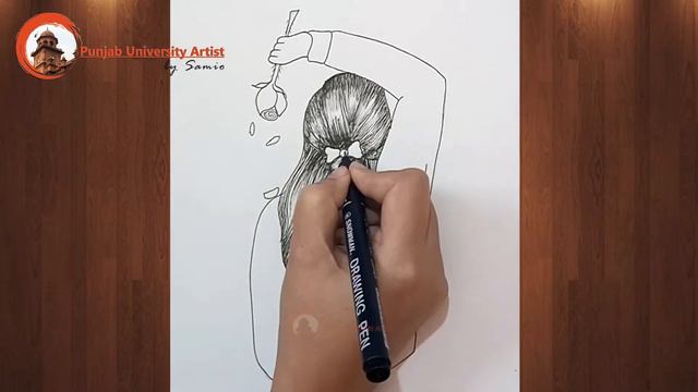 QUICK Doodle for beginner#03 /Draw a girl with flowers - step by step Mandala Art Girl /Pen Drawing смотреть онлайн