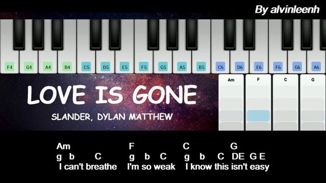#115 Love is Gone | Slander Ft. Dylan Matthew【Easy Piano Sheet】TikTok Song смотреть онлайн