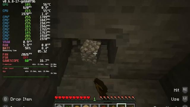 Minecraft Java Edition: – Steam deck — 60 FPS benchmark смотреть онлайн