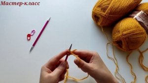 ? Мастер-класс / ?Ажурная кофточка спицами / Как сделать петлю для пуговицы на цельновязной планке.