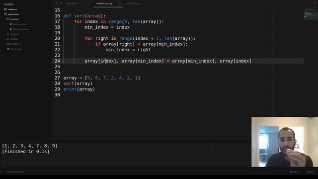 Implementando o Selection Sort usando Python смотреть онлайн