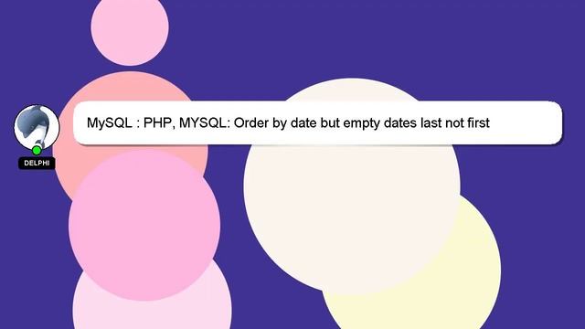MySQL : PHP, MYSQL: Order by date but empty dates last not first смотреть онлайн