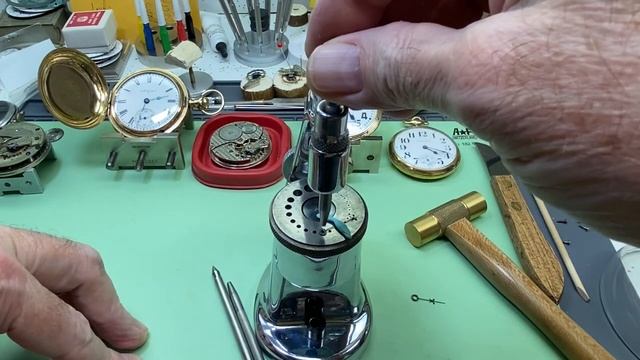 How to use a watchmakers Staking Tool to close the hole on you pocket watch HOUR and MINUTE hands. смотреть онлайн