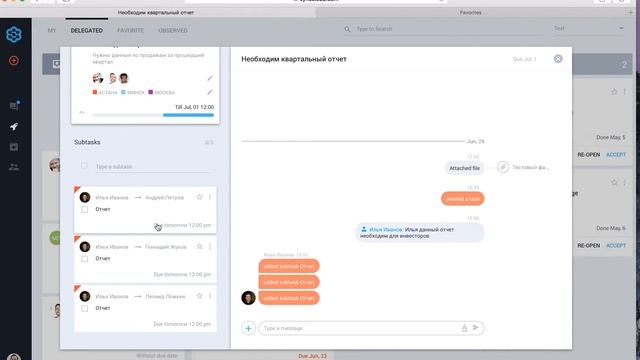 Бизнес процессы компании в программе SyncCloud