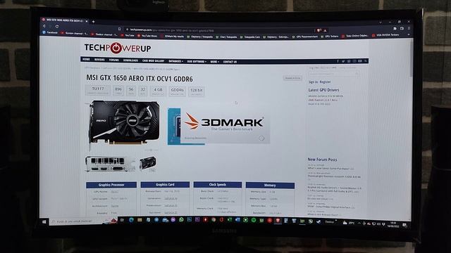Unboxing Test 3DMark Fire Strike Benchmark MSI GeForce® GTX 1650 AERO ITX OCV1 GDDR6 19Aug22 смотреть онлайн