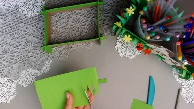 Аппликация из бумаги "Корова на лугу" смотреть онлайн