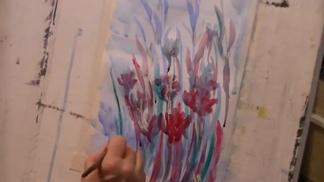 Watercolor masterclass. Мастер-класс "Там, где лен цветет" / акварель (АЛД) смотреть онлайн