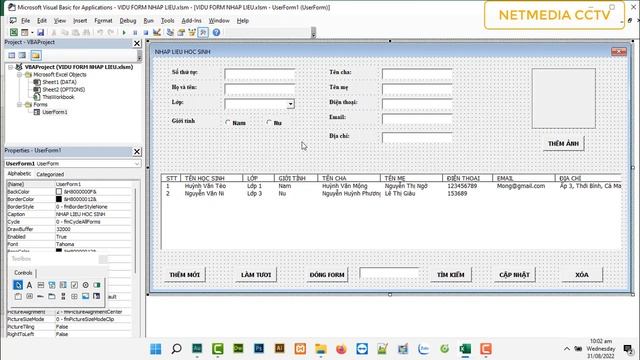 Tạo UserForm nhập liệu bằng VBA trên excel PHẦN 2 | Tìm kiếm - Cập nhật - Xóa thông tin смотреть онлайн