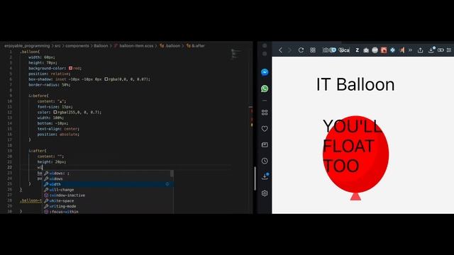 Learning - SCSS/SASS It balloon KeyFrames смотреть онлайн