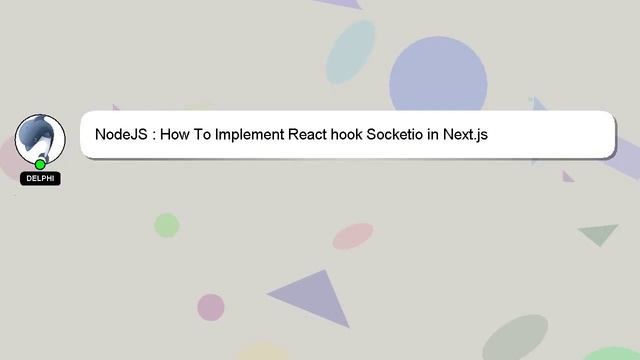 NodeJS : How To Implement React hook Socketio in Next.js смотреть онлайн
