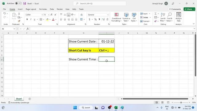 MS-Excel - Lab-49 - Short Cut Key to Display Current Time in Cell ( Ctrl + Shift + ; ) смотреть онлайн