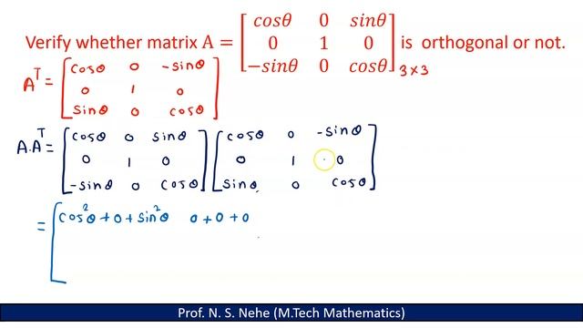 Orthogonal Matrix | Show that matrix is orthogonal Matrix | How to prove Orthogonal Matrix смотреть онлайн